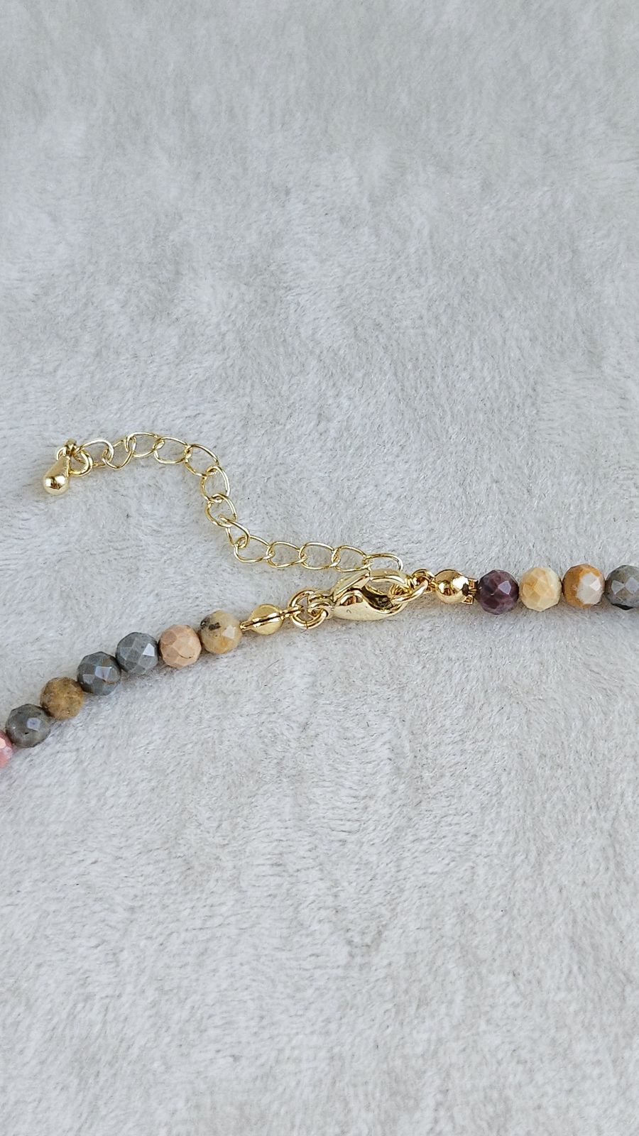 Колье-галстук из яшмы и перламутра с подвеской Месяц (НАБОР-83)