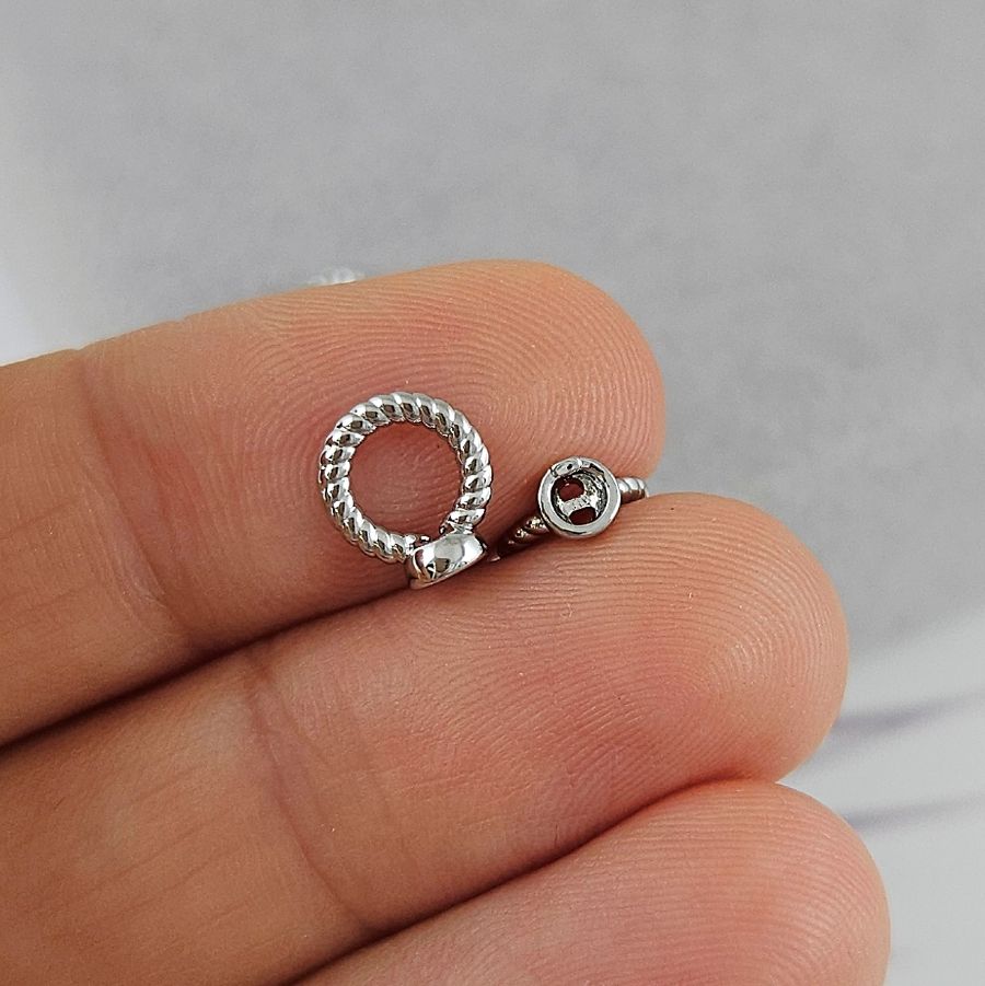 1 шт. Концевик шапочка с кольцом 8.2х7.3 мм родиевое покрытие (9973-Р) купить в Воронеже | Заказать в интернет-магазине Viva Beads
