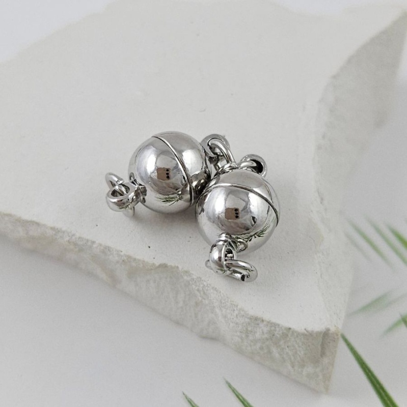 Замок магнитный Шар 8 мм родиевое покрытие (3484-Р) купить в Воронеже | Заказать в интернет-магазине Viva Beads
