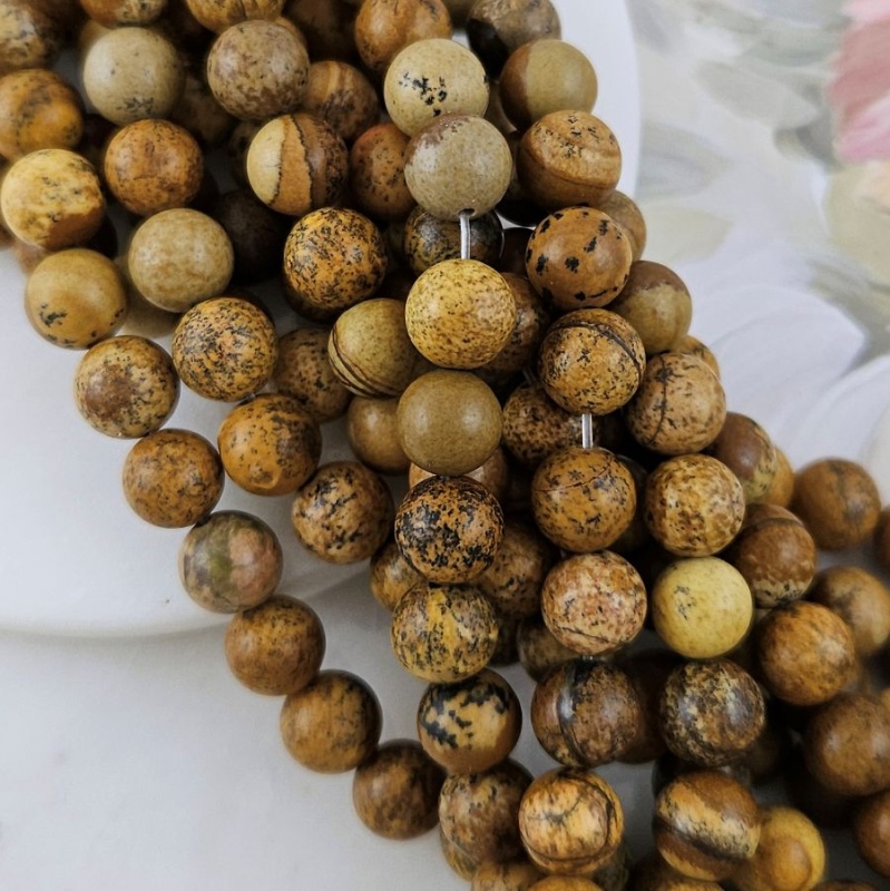 Нить 37 см Яшма пейзажная ок. 8.5 мм бусина гладкий шар (9449-8) для бижутерии купить с доставкой по России | Интернет‑магазин Viva Beads
