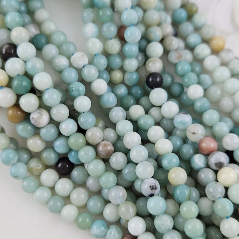 Нить 38 см Амазонит натуральный ок. 6 мм бусины гладкий шар (4565-6) для бижутерии купить с доставкой по России | Интернет‑магазин Viva Beads
