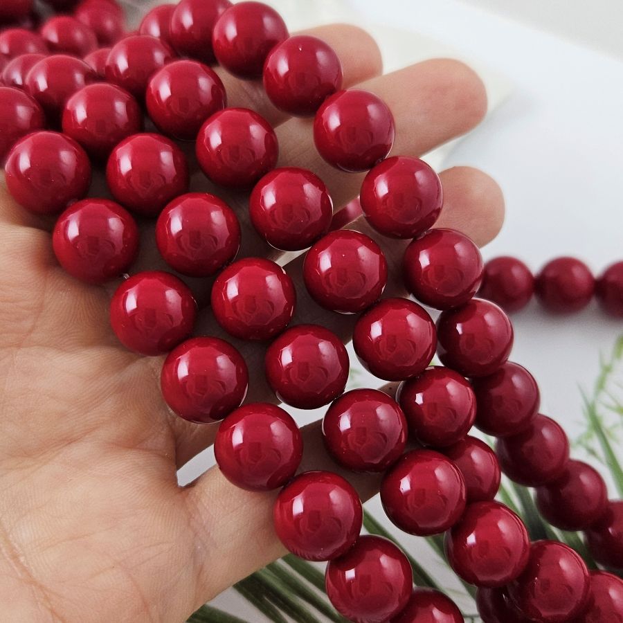 10 шт. Жемчуг майорка 12 мм, бусина гладкий шар, красный (2922-12) купить в Воронеже | Заказать в интернет-магазине Viva Beads
