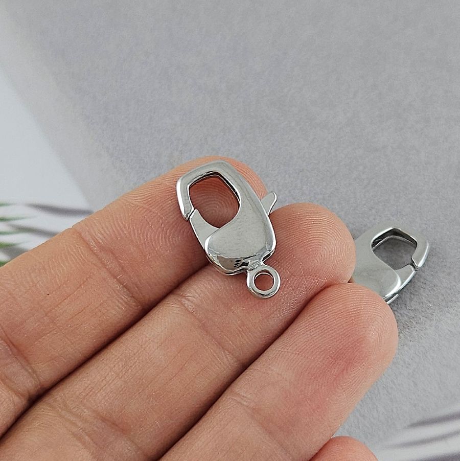 Замок лобстер 20x10 мм родиевое покрытие (4870-Р) купить в Воронеже | Заказать в интернет-магазине Viva Beads
