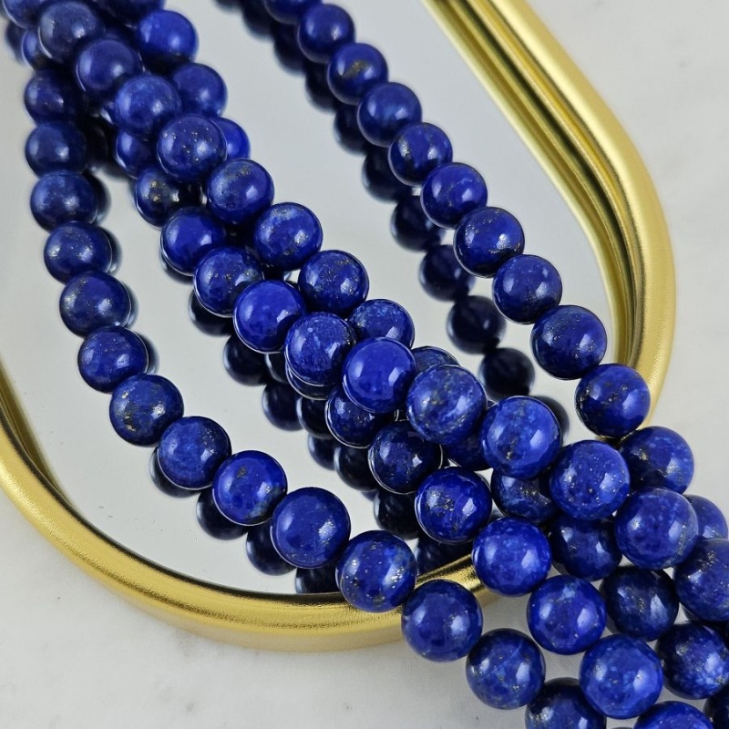 10 шт. Лазурит натуральный ок. 8.3 мм, бусины гладкий шар 5А (2524-8-5А) для бижутерии купить с доставкой по России | Интернет‑магазин Viva Beads
