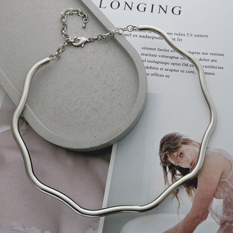 УЦЕНКА Обруч чокер с петельками основа для колье цвет платина (8803-П-УЦ)