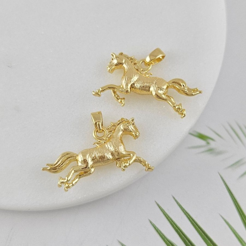 Подвеска Лошадь 14x24.4 мм, позолота 14К (10019-З) купить с доставкой по России | Интернет-магазин Viva Beads