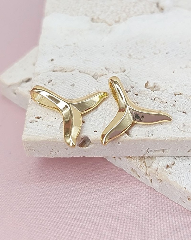 УЦЕНКА Подвеска Хвост кита 13.2х14.8 мм позолота (8069-З-УЦ)