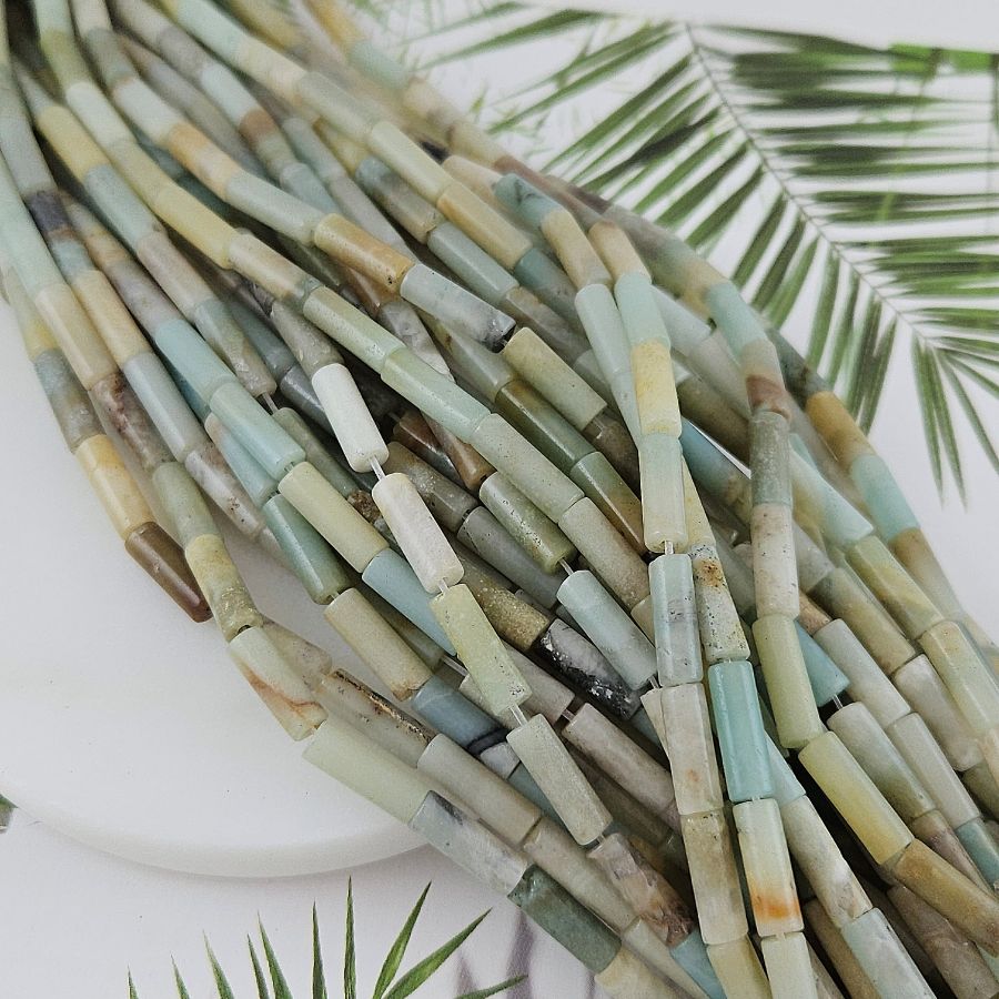 Нить 19 см Амазонит 4.5х13 мм бусины трубочки (9932-АМ) купить в Воронеже | Заказать в интернет-магазине Viva Beads
