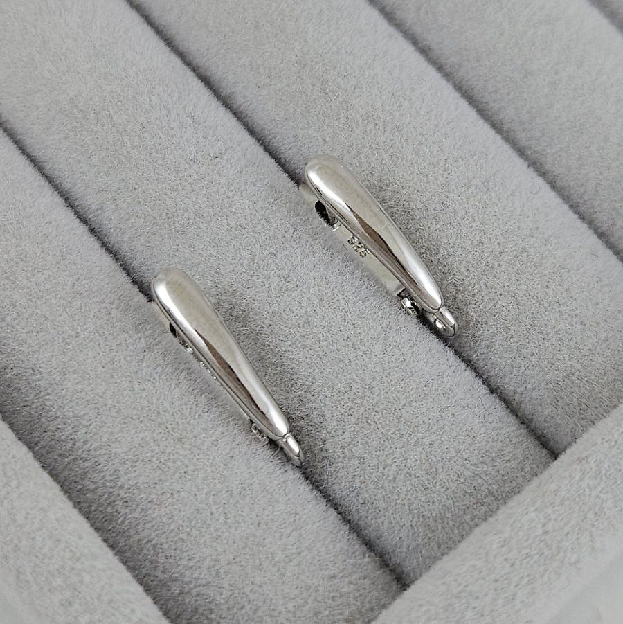 Швензы базовые с английским замком 17х3 мм, родиевое покрытие (6311-Р) швензы для серег купить с доставкой по России | Интернет-магазин Viva Beads