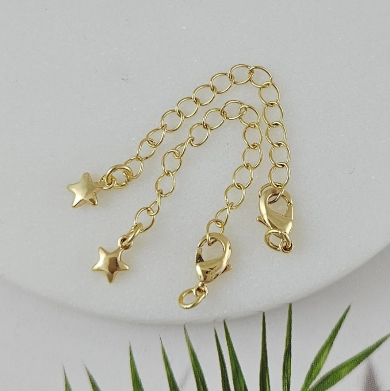 Замок лобстер 10 мм с удлинителем и подвеской Звезда, позолота 14К (6327-10-З) купить в Воронеже | Заказать в интернет-магазине Viva Beads
