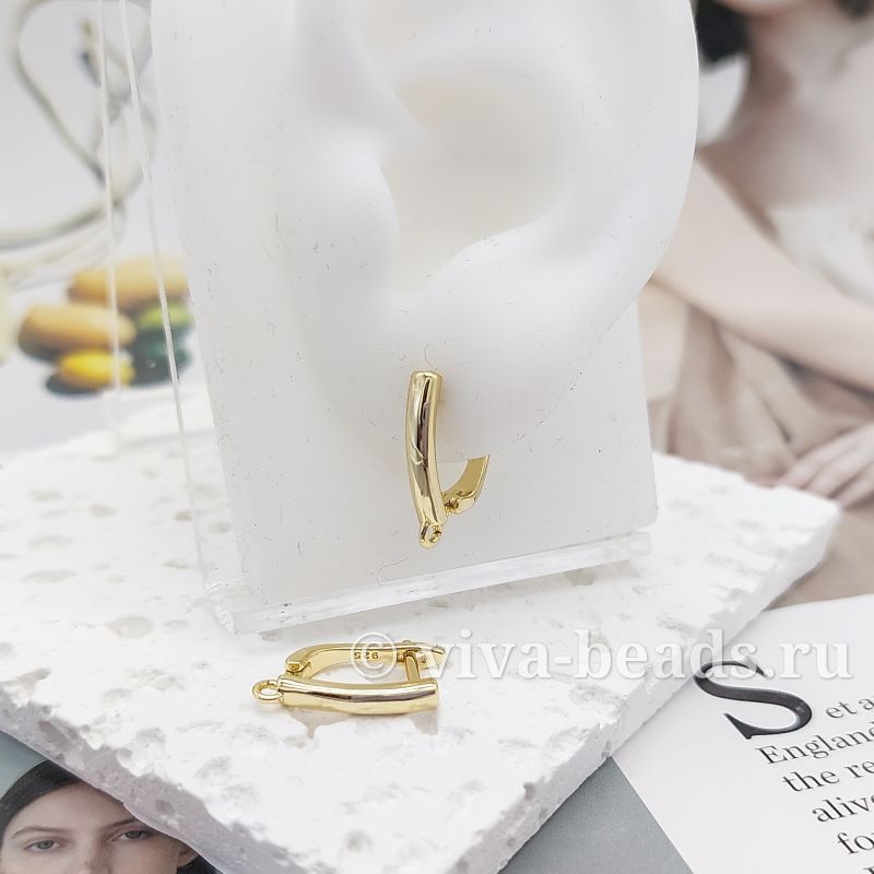 УЦЕНКА Швензы с замком 18х3 мм позолота (5588-З-УЦ) купить в Воронеже | Заказать в интернет-магазине Viva Beads
