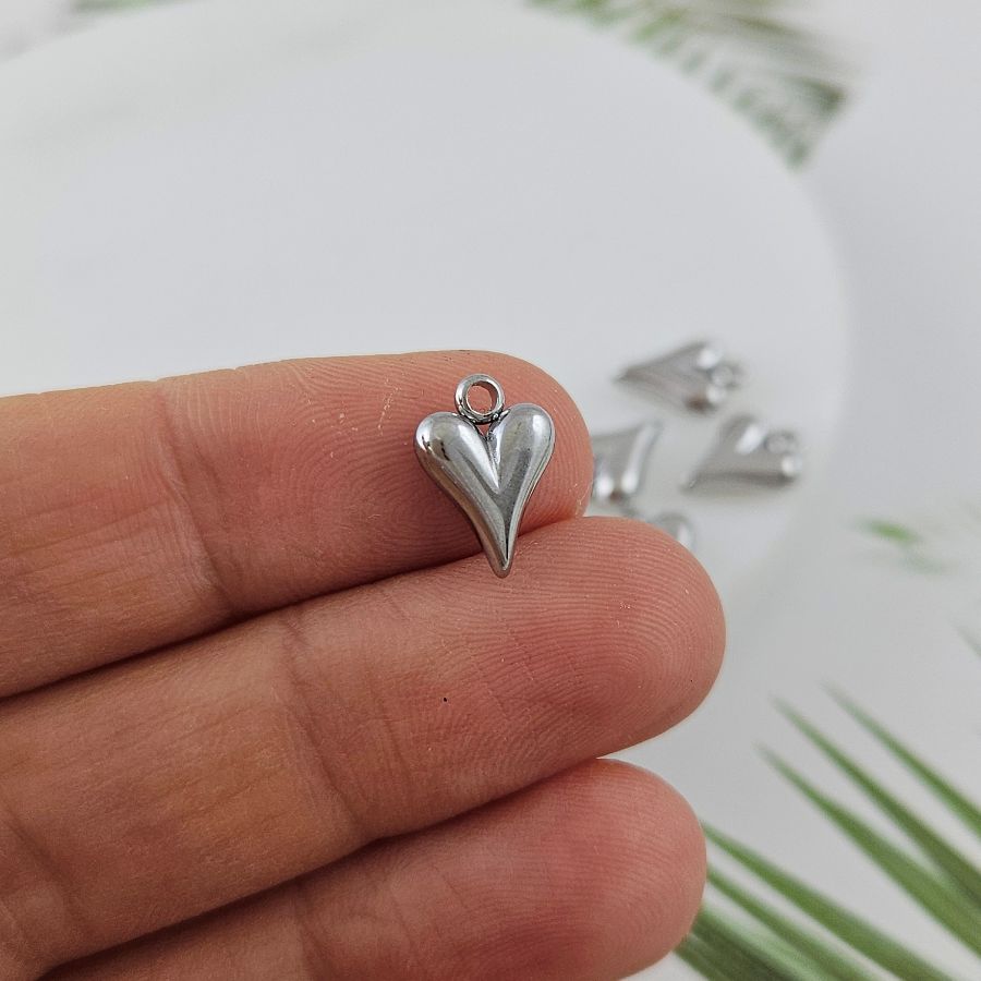 Подвеска Сердце 11.7х8.3 мм, нержавеющая сталь (9132-8)