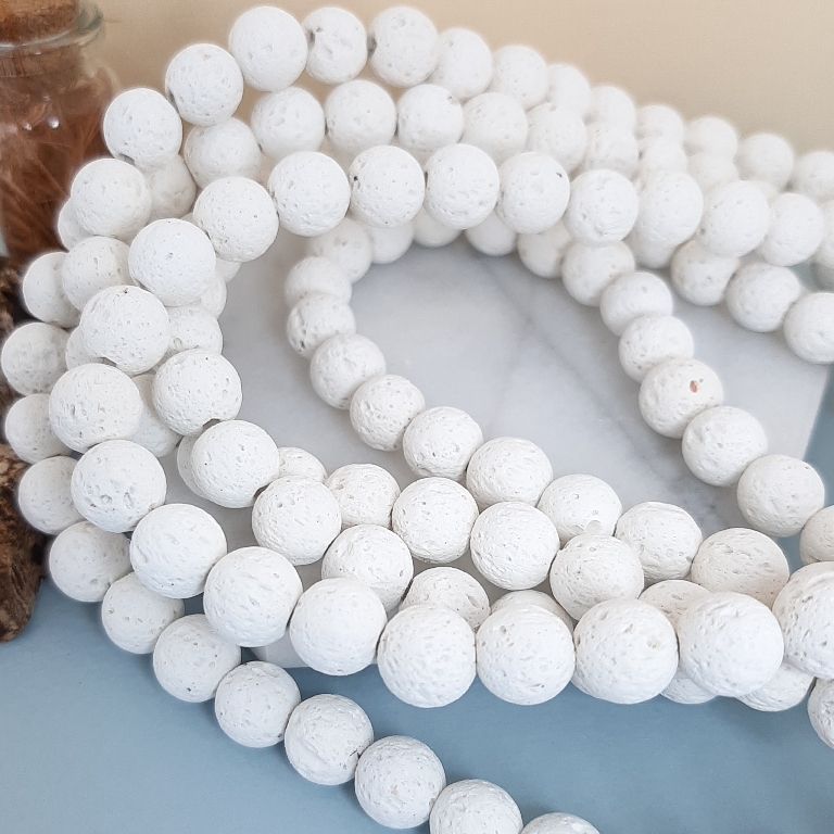 Нить 39 см Лава бусина 8 мм белый (3168) купить в Воронеже | Заказать в интернет-магазине Viva Beads
