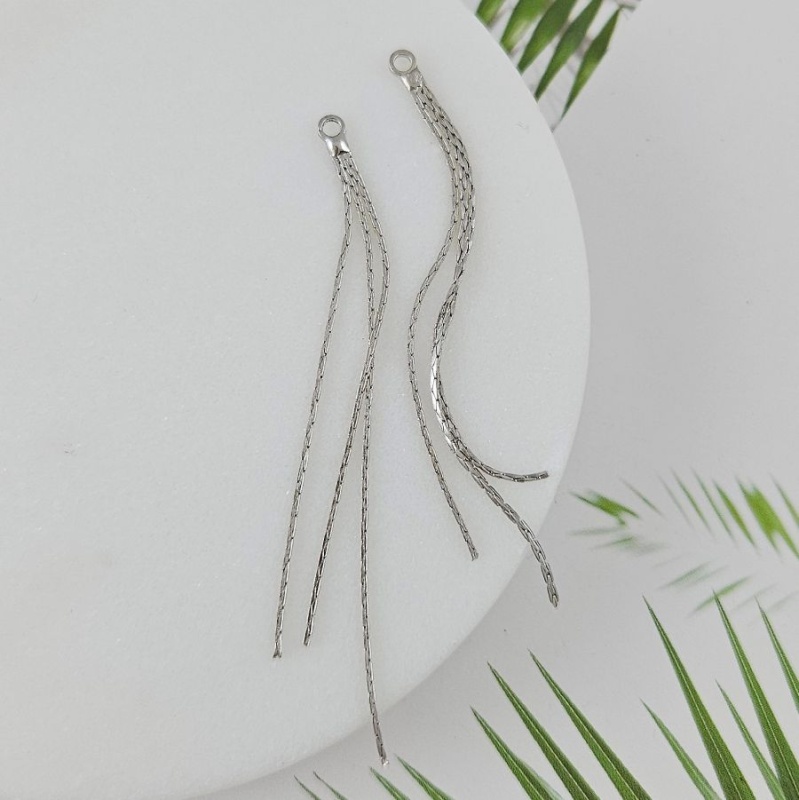 Подвеска Кисточка 65х2.1 мм, родиевое покрытие (10004-Р)