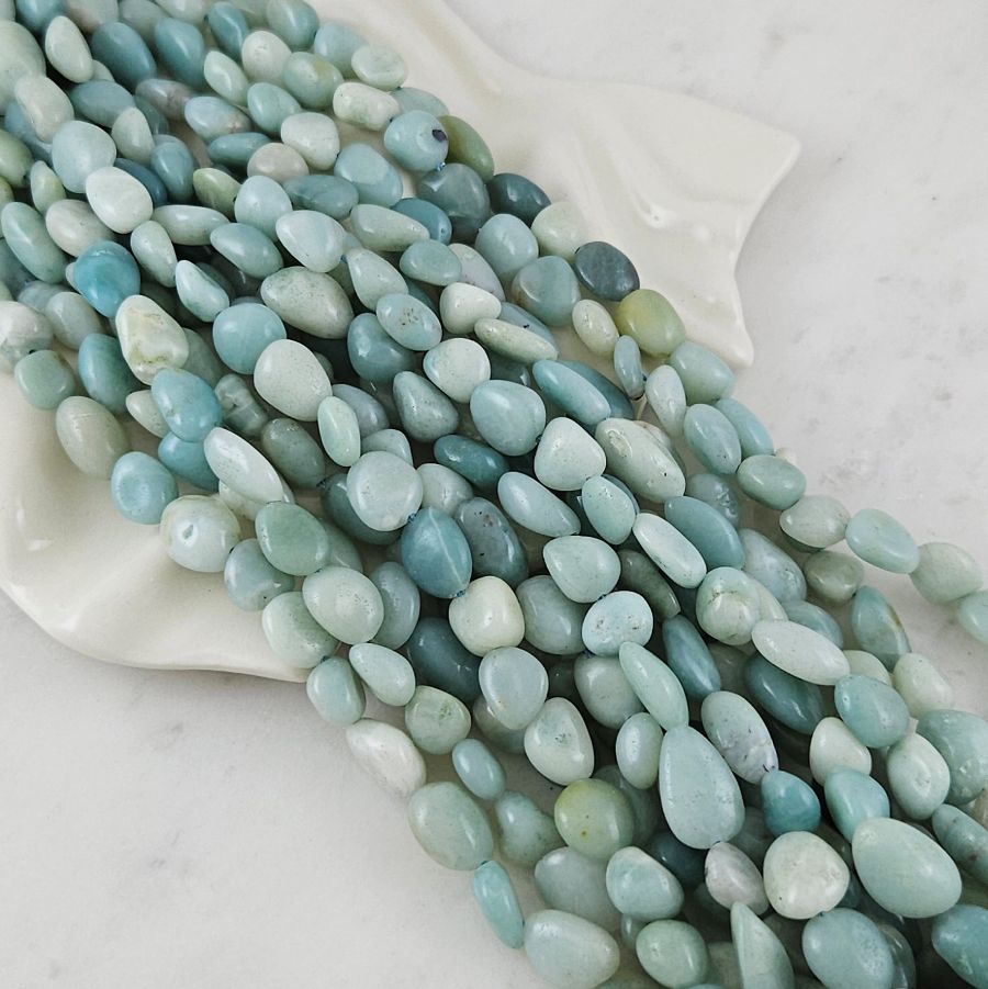 Нить 19 см Амазонит натуральный ок. 8-10 мм бусины фри форм (10123) для бижутерии купить с доставкой по России | Интернет‑магазин Viva Beads
