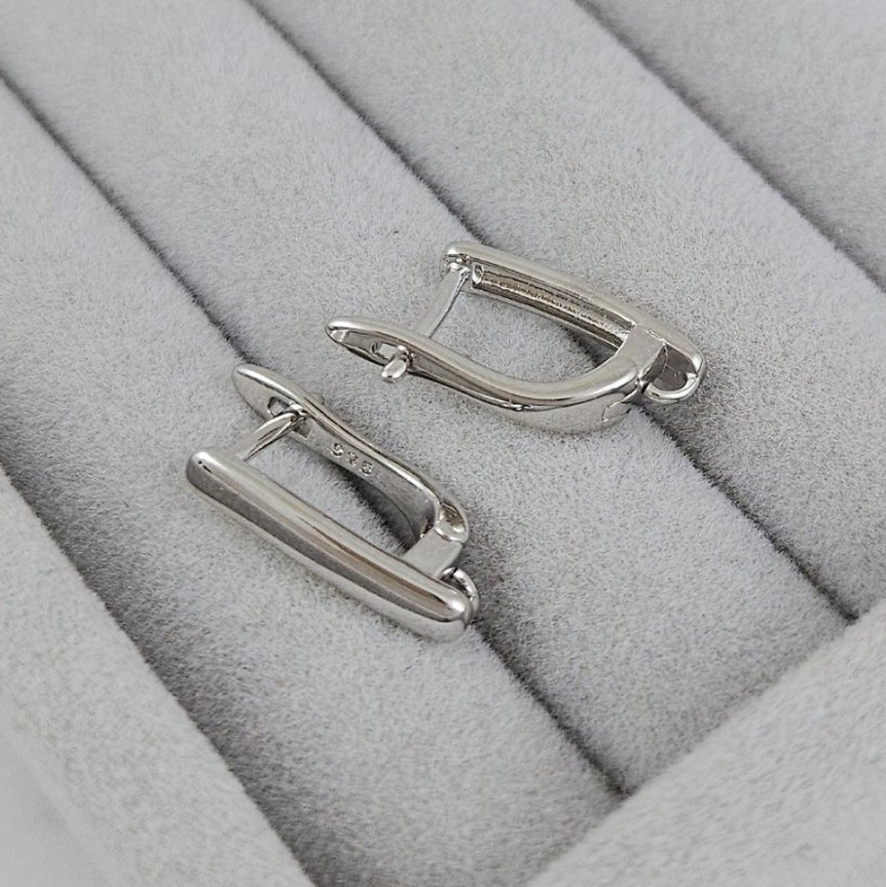 УЦЕНКА Швензы с английским замком базовые 16х3 мм родиевое покрытие (5382-Р-УЦ)