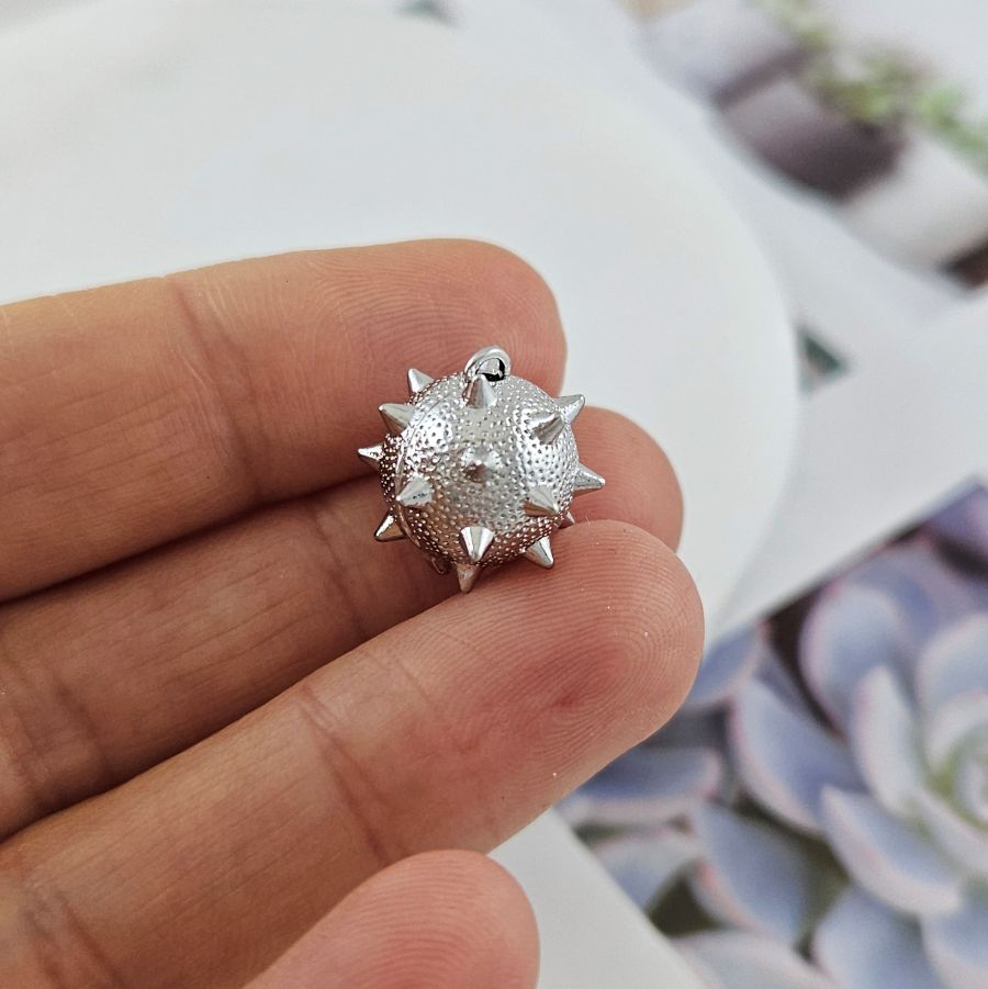 Подвеска с шипами 14.3х14.6 мм, родиевое покрытие (10038-Р) купить с доставкой по России | Интернет-магазин Viva Beads