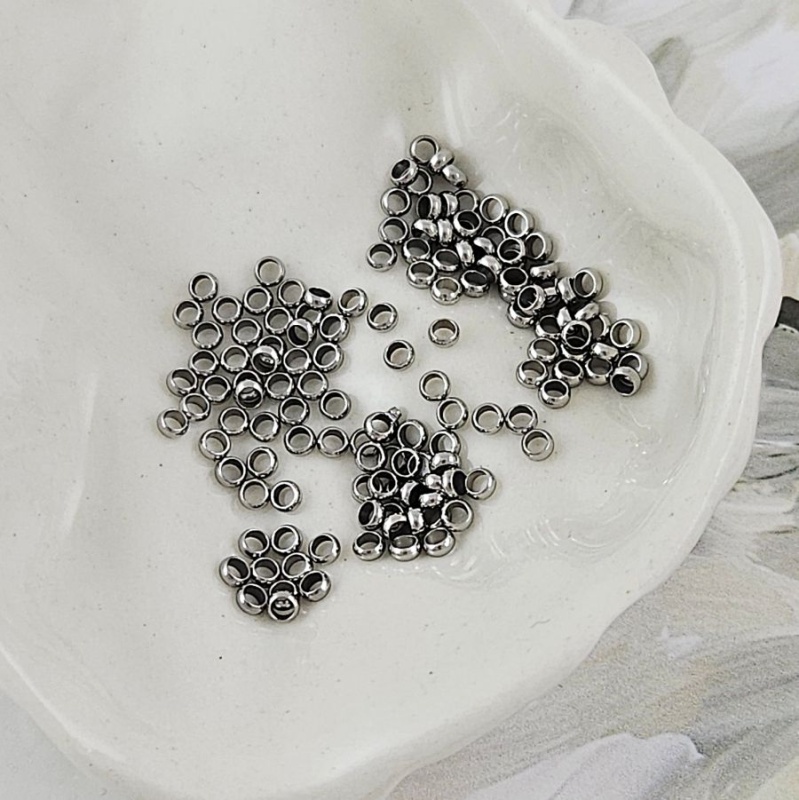 20 шт. Кримпы 2.4х1.1 мм рондели, нержавеющая сталь (10148-2.5) купить с доставкой по России | Интернет-магазин Viva Beads