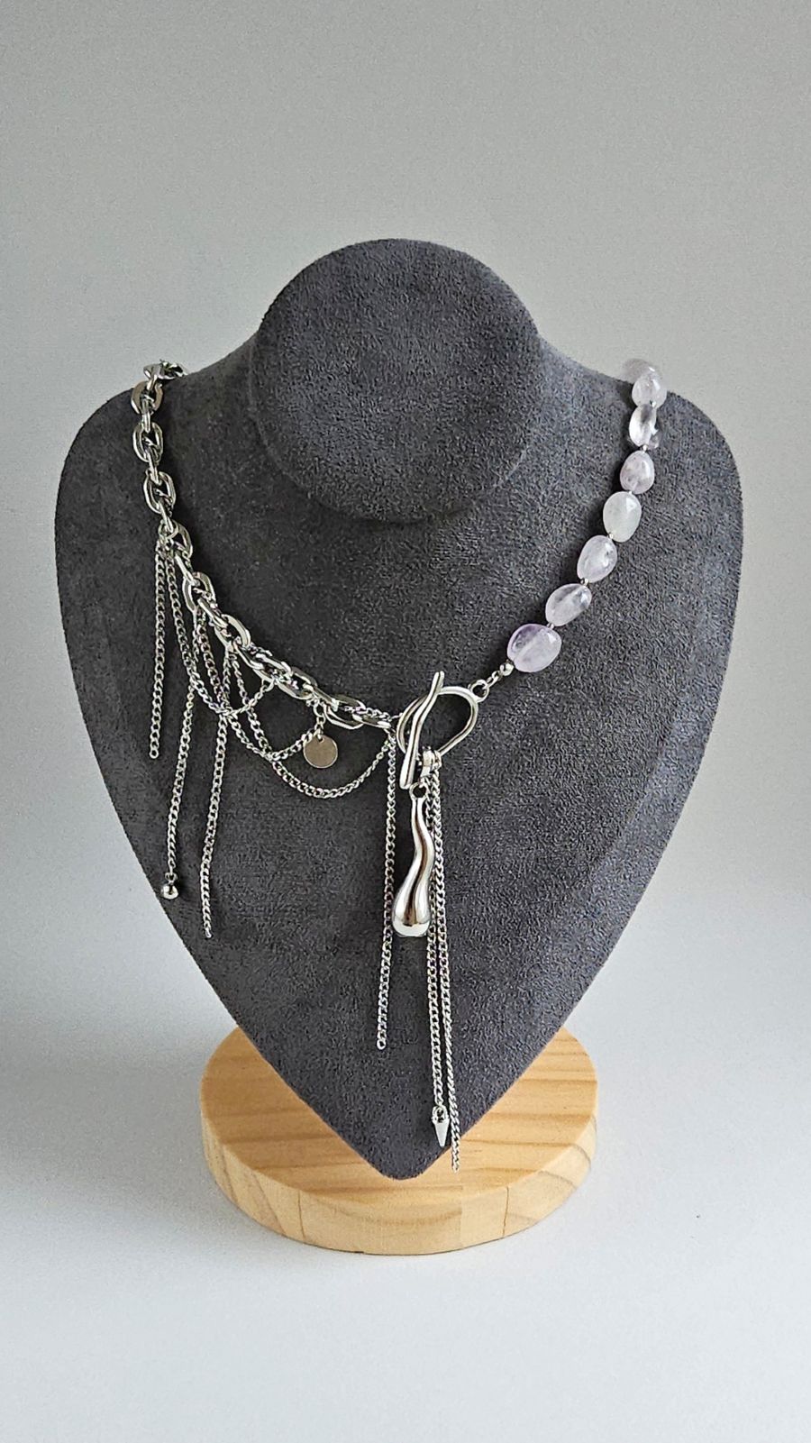 Aura: набор материалов для создания колье из аметиста (НАБОР-62)