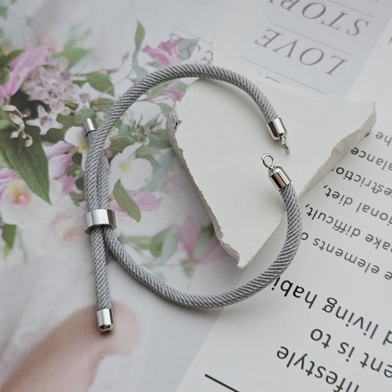 Основа для браслета на нейлоновом шнуре, цвет серый, родиевое покр. (8609-СР) купить с доставкой по России | Интернет-магазин Viva Beads