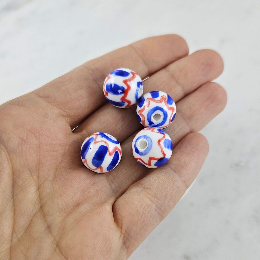 1 шт. Бусина цветная ок. 14 мм синий, керамика (10126-СИН) купить с доставкой по России | Интернет-магазин Viva Beads