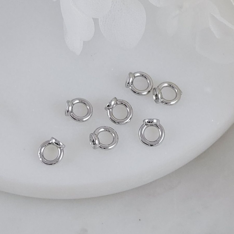 1 шт. Концевик шапочка с кольцом 6х5.5 мм родиевое покрытие (9581-6-Р) купить с доставкой по России | Интернет-магазин Viva Beads