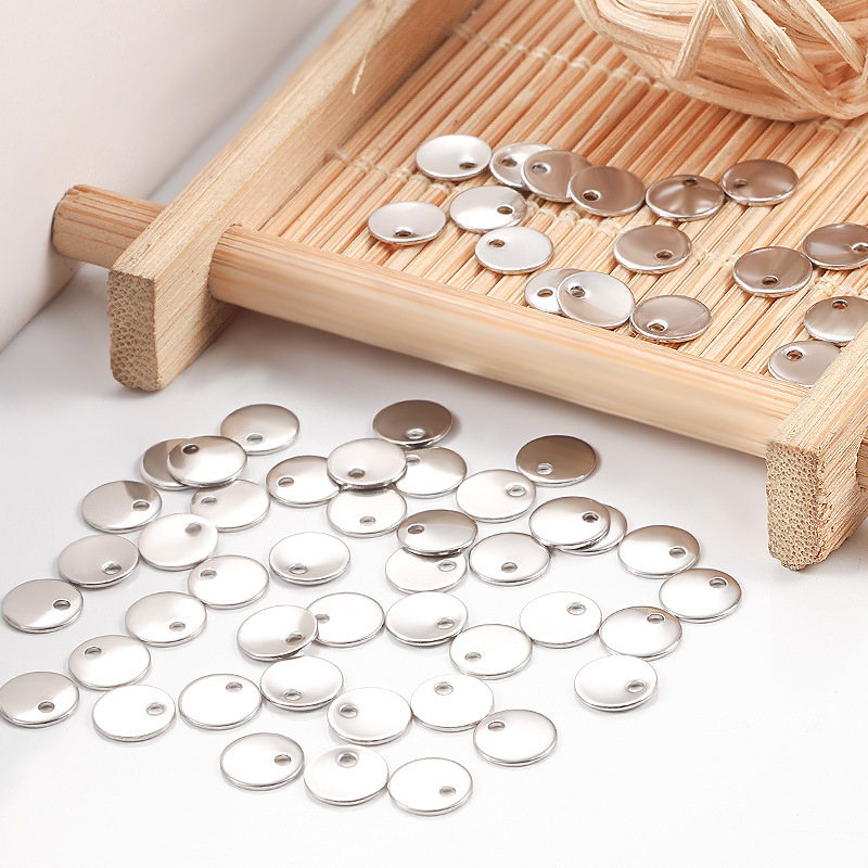 1 шт. Подвеска Круглая, шильдик 6 мм, нержавеющая сталь (10149-6) купить с доставкой по России | Интернет-магазин Viva Beads