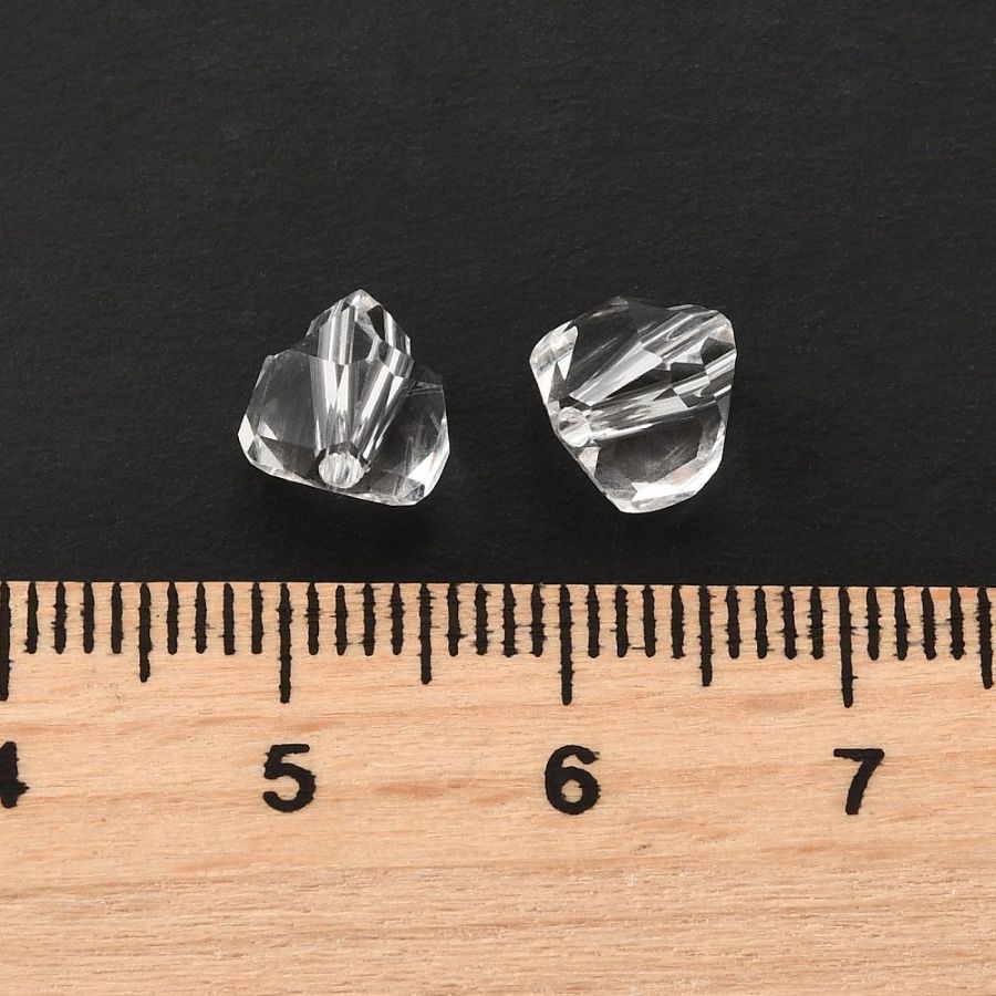 1 шт. Бусина 7х7.5х7.5 мм многогранник, прозрачный, хрустальное стекло (9673-Б) купить в Воронеже  | Заказать в интернет-магазине Viva Beads
