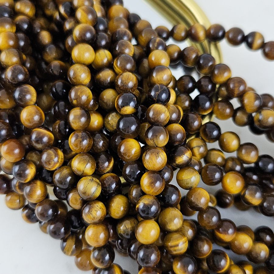 Нить 19 см Тигровый глаз натуральный ок. 8.3 мм, бусины гладкий шар (1002-8) для бижутерии купить с доставкой по России | Интернет‑магазин Viva Beads
