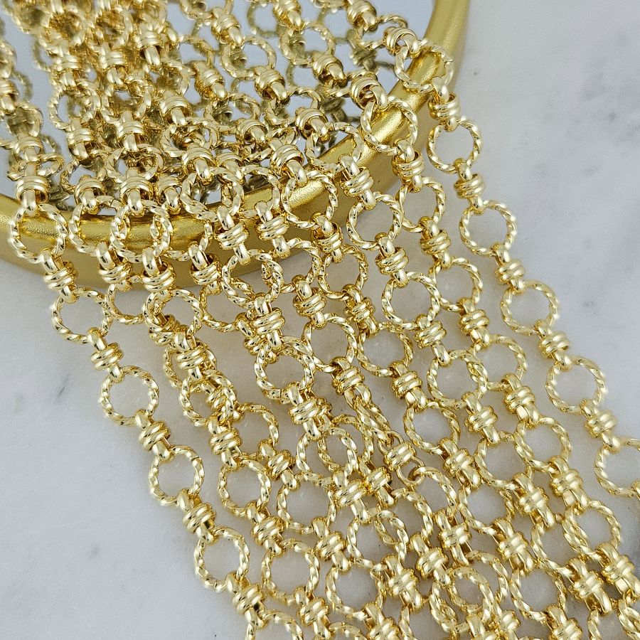 10 см Цепь толщиной ок. 7.5 мм, позолота 14К (10254-З) купить с доставкой по России | Интернет-магазин Viva Beads