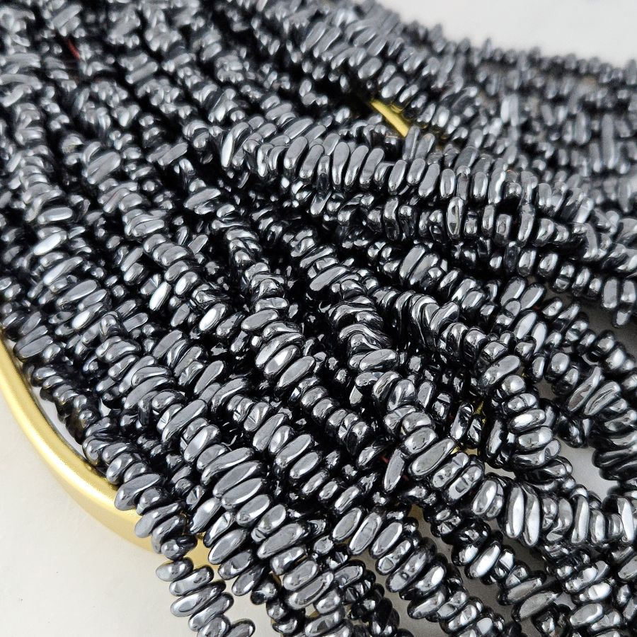 Нить 39 см Гематит, гематин 5-9x2.5-3 мм, бусины свободной формы, чипсы, цвет черный (8992-Ч) для бижутерии купить с доставкой по России | Интернет‑магазин Viva Beads
