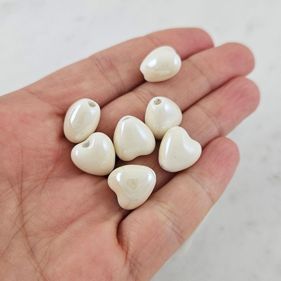 1 шт. Бусина Сердце 12 мм молочный, керамика (6436-МОЛ) купить с доставкой по России | Интернет-магазин Viva Beads