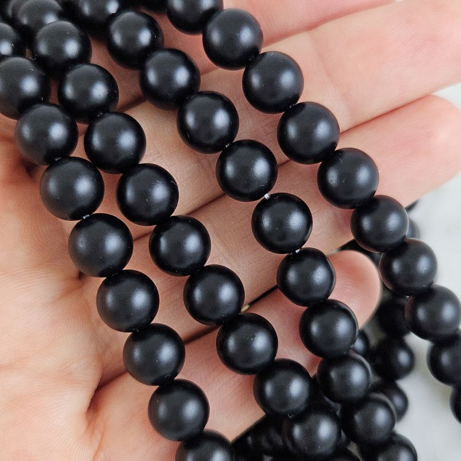Нить 38 см Агат черный матовый 8 мм, бусины гладкий шар (4040-8) для бижутерии купить с доставкой по России | Интернет‑магазин Viva Beads
