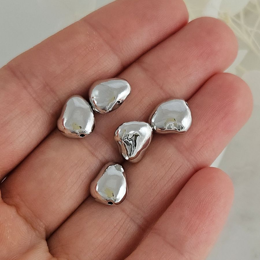 Бусина разделитель 10х8.6х4.7 мм свободной формы, родиевое покрытие (6857-Р) купить с доставкой по России | Интернет-магазин Viva Beads