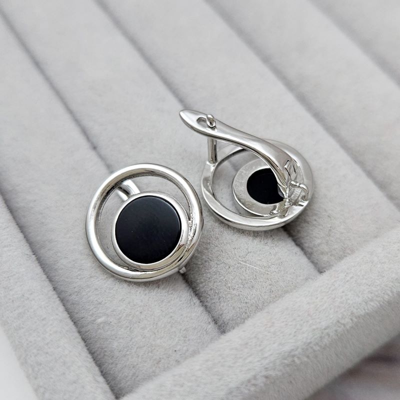 УЦЕНКА Швензы с англ. замком 15 мм с керамикой, родиевое покр. (8151-Р-УЦ) купить в Воронеже | Заказать в интернет-магазине Viva Beads
