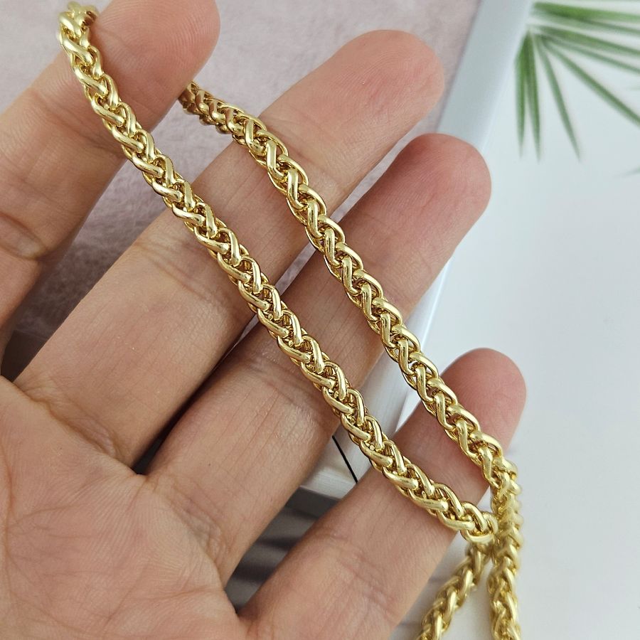 50 см Цепь змейка толщиной 4 мм, позолота 14К (6445-З/4) купить с доставкой по России | Интернет-магазин Viva Beads