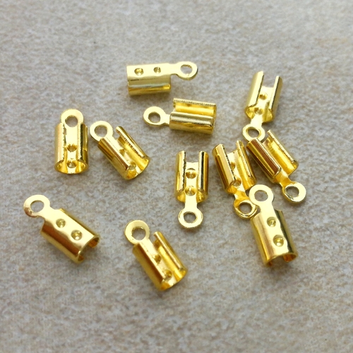 10 шт. Концевик для шнуров, лент 8х3 мм золото (2265-З)