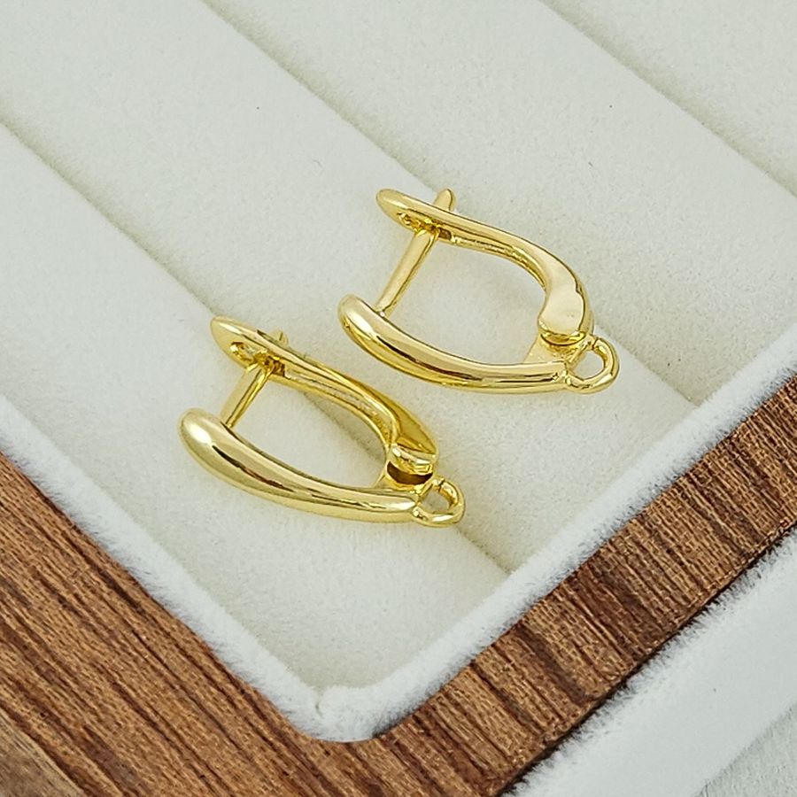 Швензы с английским замком базовые 16 мм, позолота 14К (5038-З) швензы для серег купить с доставкой по России | Интернет-магазин Viva Beads