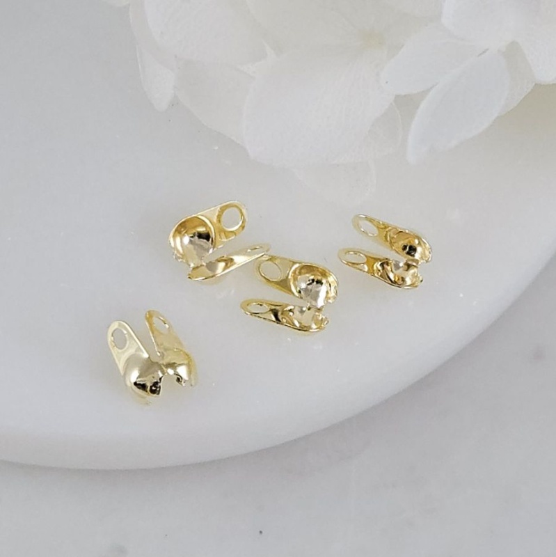 1 шт. Каллоты для цепочки из шариков до 3 мм позолота 14К (7913-З) купить с доставкой по России | Интернет-магазин Viva Beads