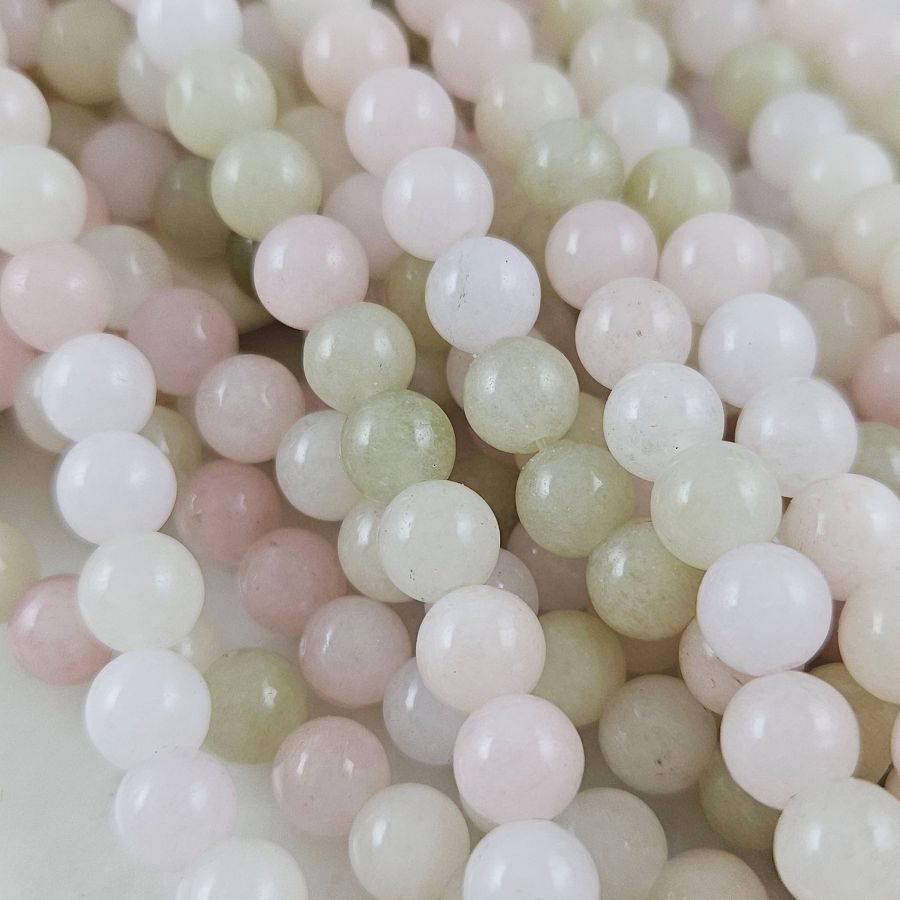 Нить 38 см Жадеит тонированный ок. 8.5 мм бусины гладкий шар, нежный микс (10121-8) для бижутерии купить с доставкой по России | Интернет‑магазин Viva Beads
