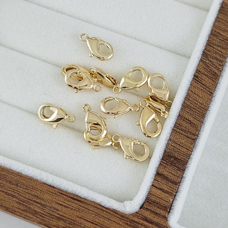 Замок лобстер 10 мм позолота 14К (2472-10-З) замок для украшений купить с доставкой по России | Интернет-магазин Viva Beads