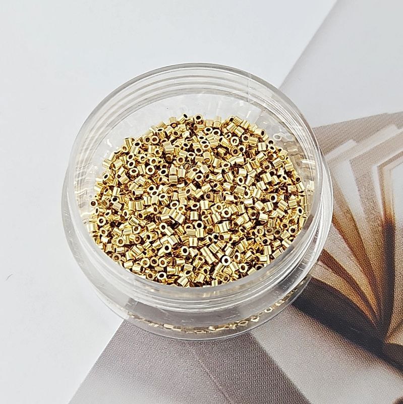 0.5 грамма Кримпы трубочки 1.2 мм позолота 14К (9328-З) купить с доставкой по России | Интернет-магазин Viva Beads