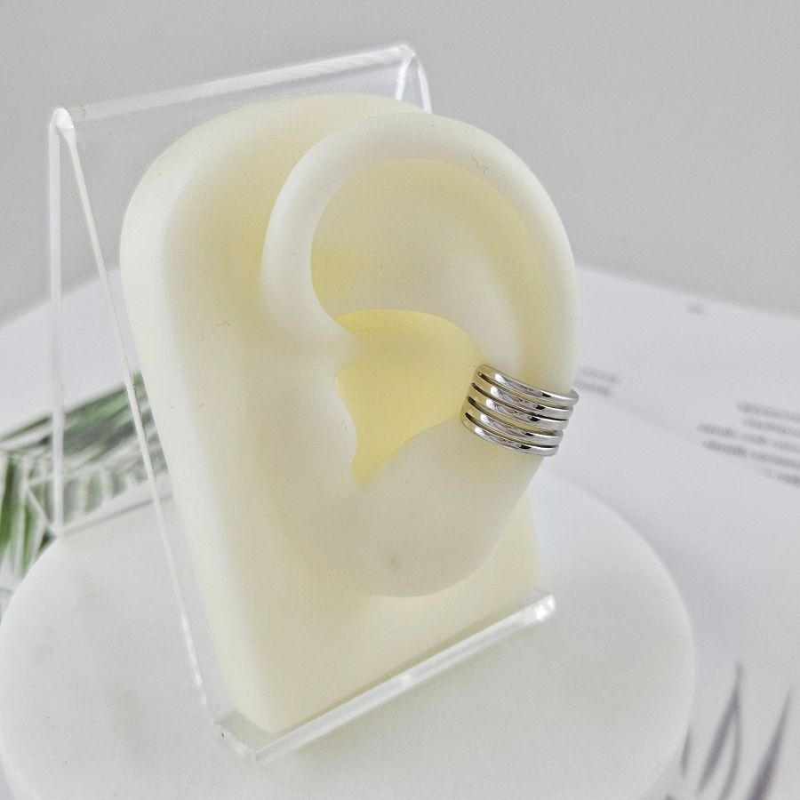 1 шт. Кафф на ухо 12.8х7.6 мм, родиевое покрытие (10047-Р) купить с доставкой по России | Интернет-магазин Viva Beads