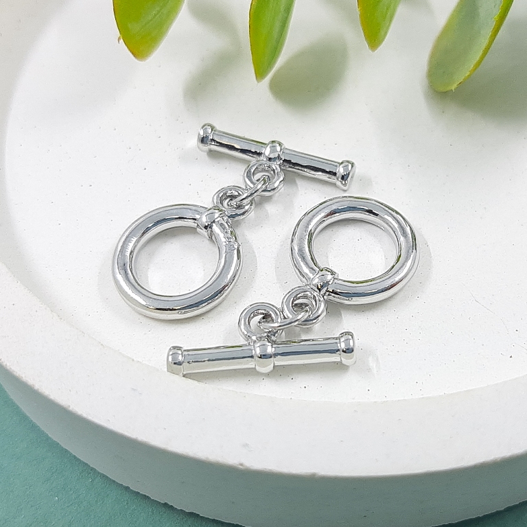 УЦЕНКА Замок тоггл, кольцо 12.5 мм, палочка 16.7 мм, родиевое покрытие (4882-Р-УЦ)