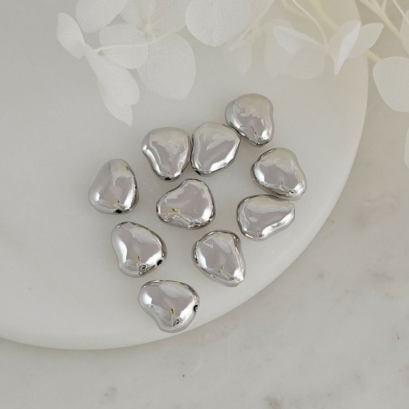 Бусина разделитель 10х8.6х4.7 мм свободной формы, родиевое покрытие (6857-Р) купить с доставкой по России | Интернет-магазин Viva Beads