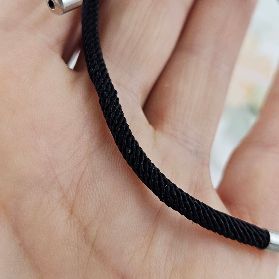 Основа для браслета на нейлоновом шнуре, цвет черный, родиевое покр. (8609-ЧР) купить с доставкой по России | Интернет-магазин Viva Beads