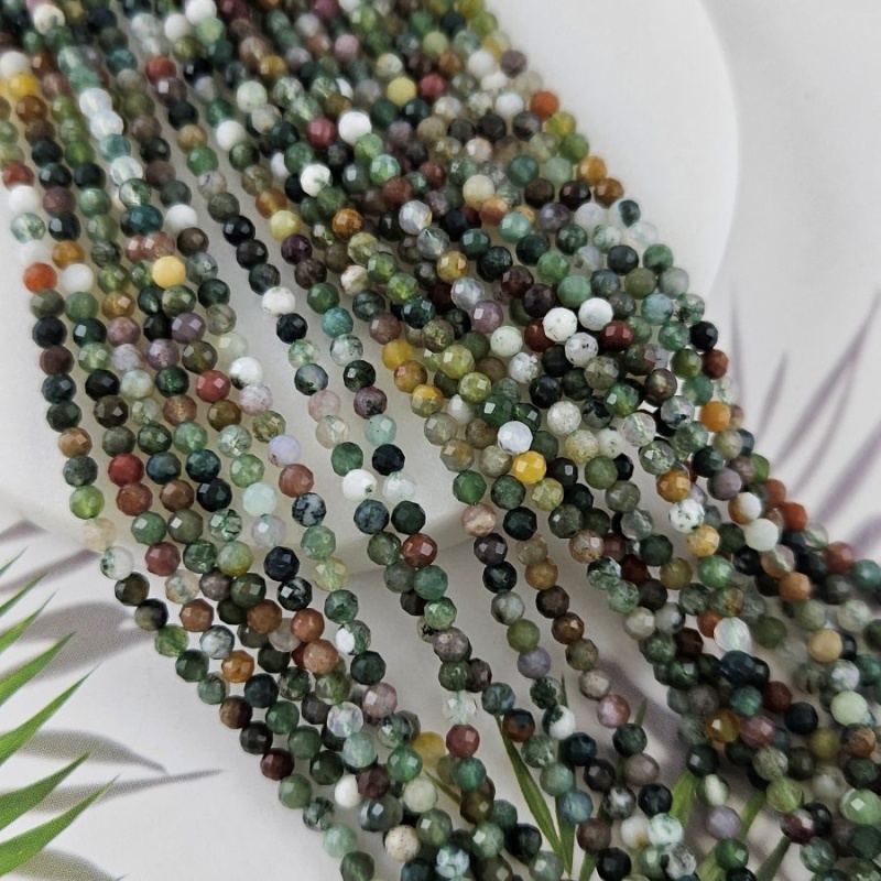 Нить 38 см Агат индийский 3.3 мм граненые бусины (5595-3) для бижутерии купить с доставкой по России | Интернет‑магазин Viva Beads
