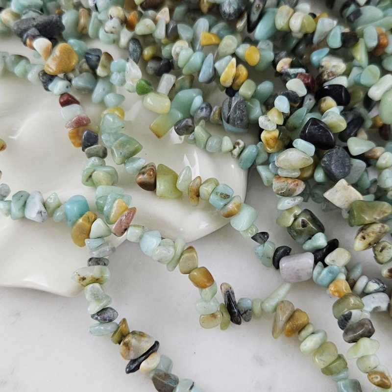 Нить 39 см Амазонит натуральный ок. 5-8 мм бусины каменная крошка (10124) для бижутерии купить с доставкой по России | Интернет‑магазин Viva Beads
