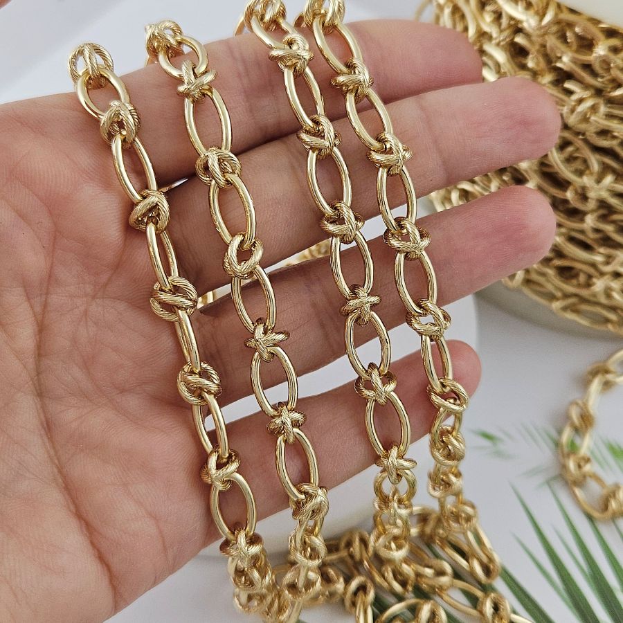 10 см Цепь овальная толщиной ок. 7 мм, позолота 14К (10003-З) купить в Воронеже  | Заказать в интернет-магазине Viva Beads
