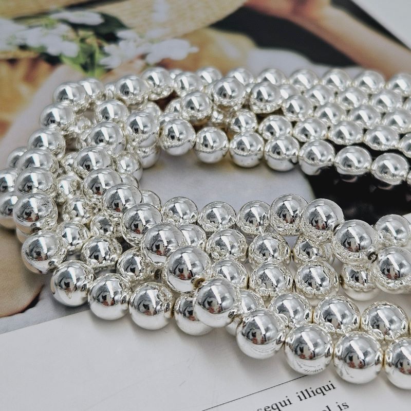 Нить 19 см Гематит 8 мм шар цвет белое серебро (7625-8) купить в Воронеже | Заказать в интернет-магазине Viva Beads
